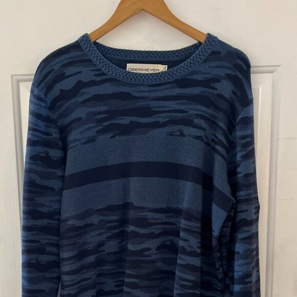 Obermeyer MEn's Blue Chase Camo Outdoor Winter Sweater Sz Lr - Picture 4 of 10